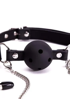 Adjustable Ball Gag & Nipple Clamps