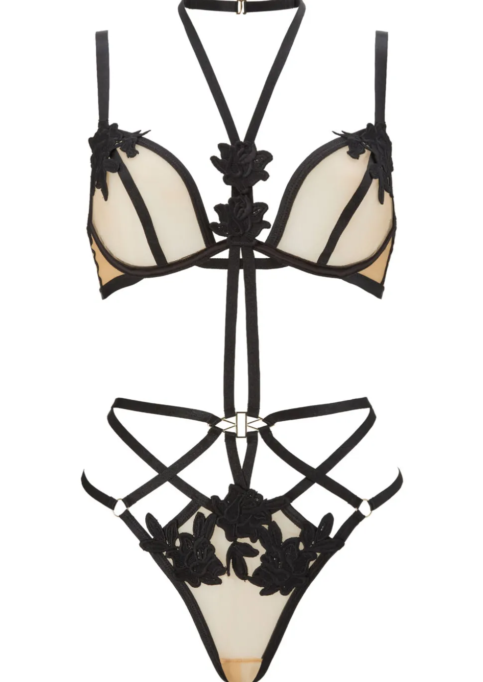 All Night Long Crotchless Body - Black