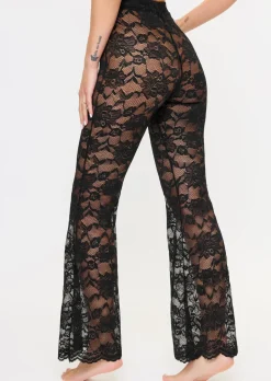 Amalia Lace Flared Trouser - Black