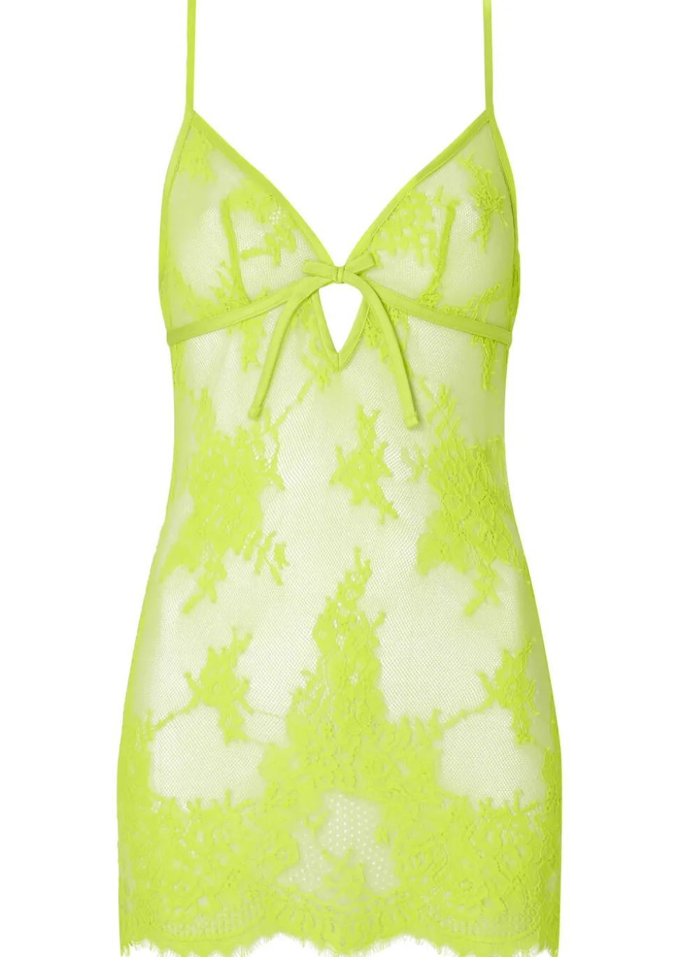 Availing All Over Lace Chemise Lingerie - Lime