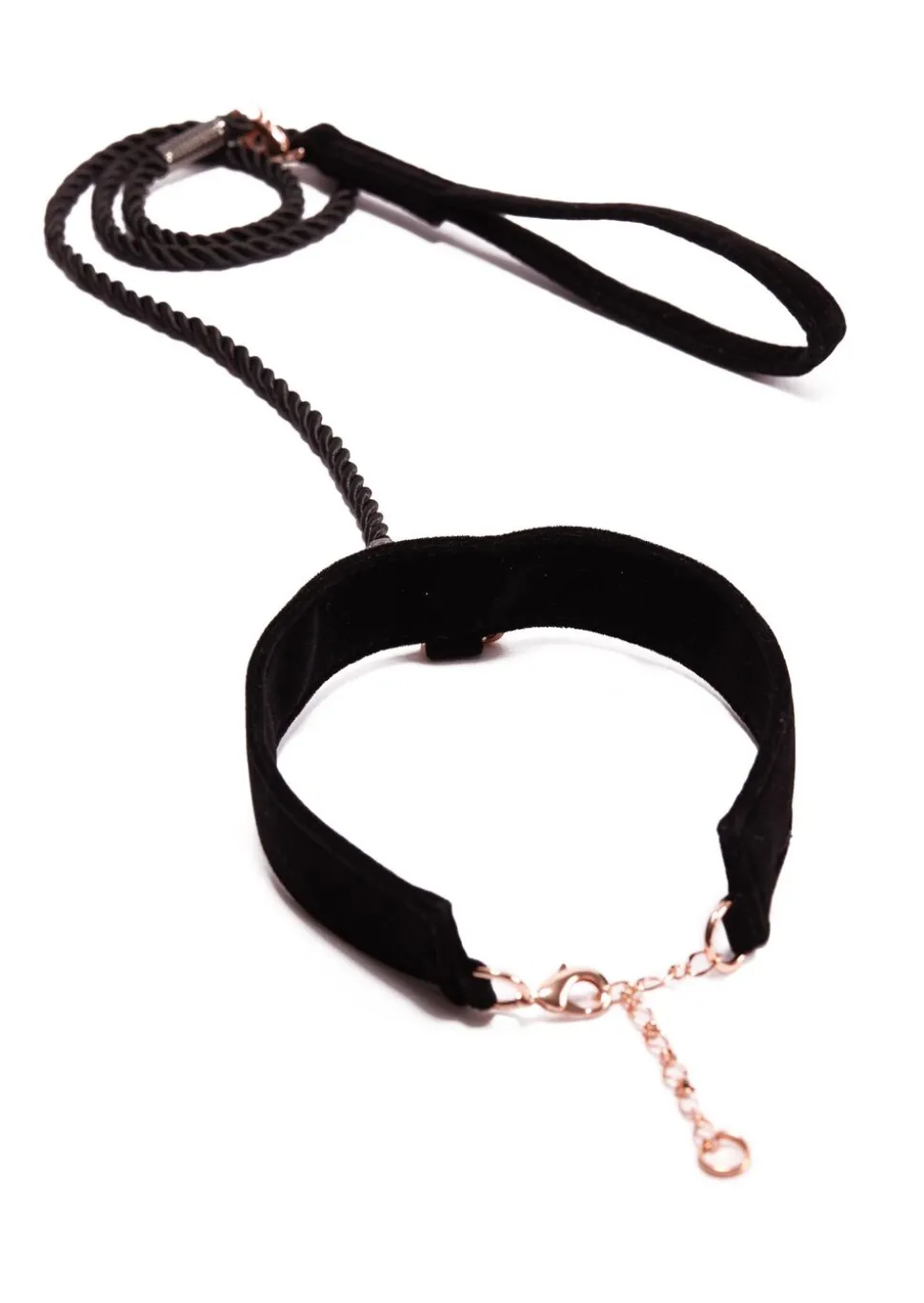 Bellatrix Velvet Bondage Collar & Lead 2 Piece Set