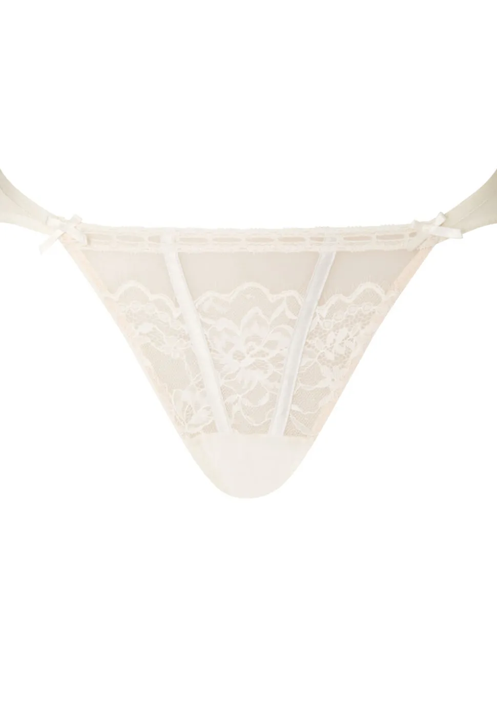 Caged Lace Brazilian Knickers - Ivory