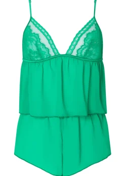 Caged Lace Cami Set - Green