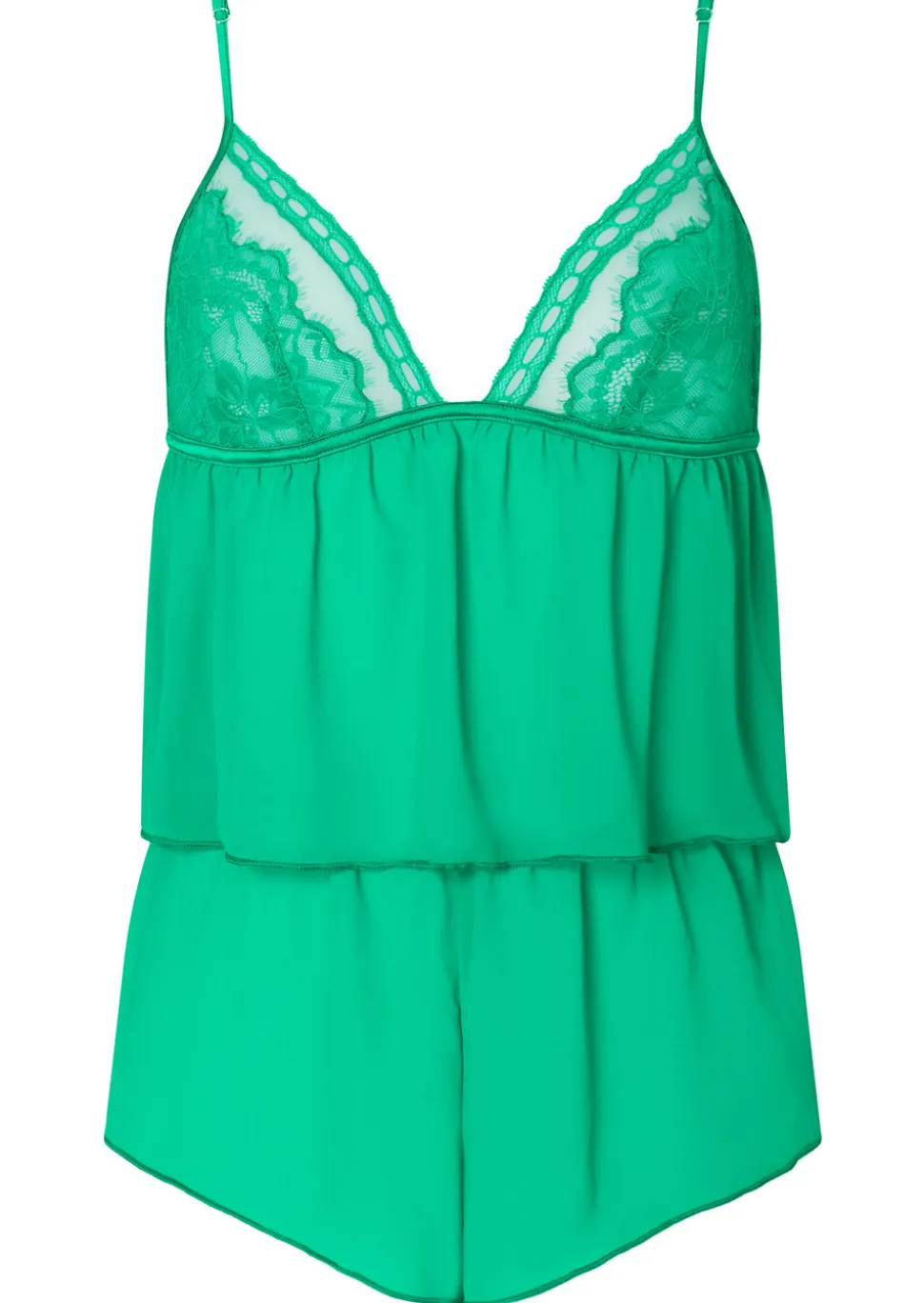 Caged Lace Cami Set - Green