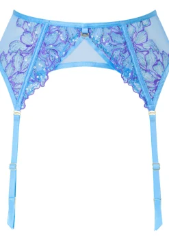 Camille Sequin Suspender Belt - Light Blue