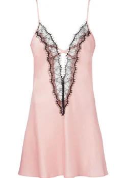 Cherryann Satin Lace Chemise Lingerie - Pale Pink