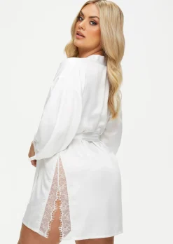 Cherryann Satin Lace Robe - Ivory