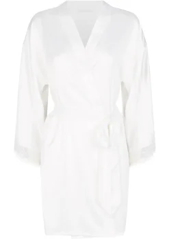 Cherryann Satin Lace Robe - Ivory