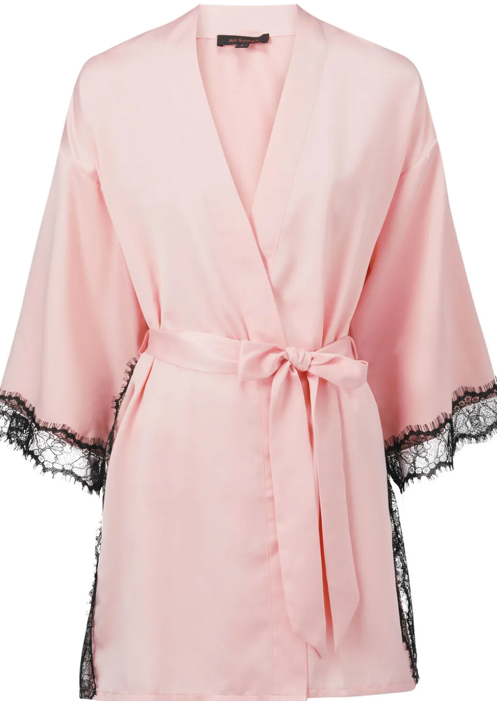 Cherryann Satin Lace Robe - Pale Pink