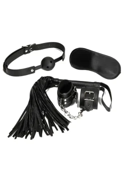 Couples Exploration Faux Leather 4 Piece Bondage Set