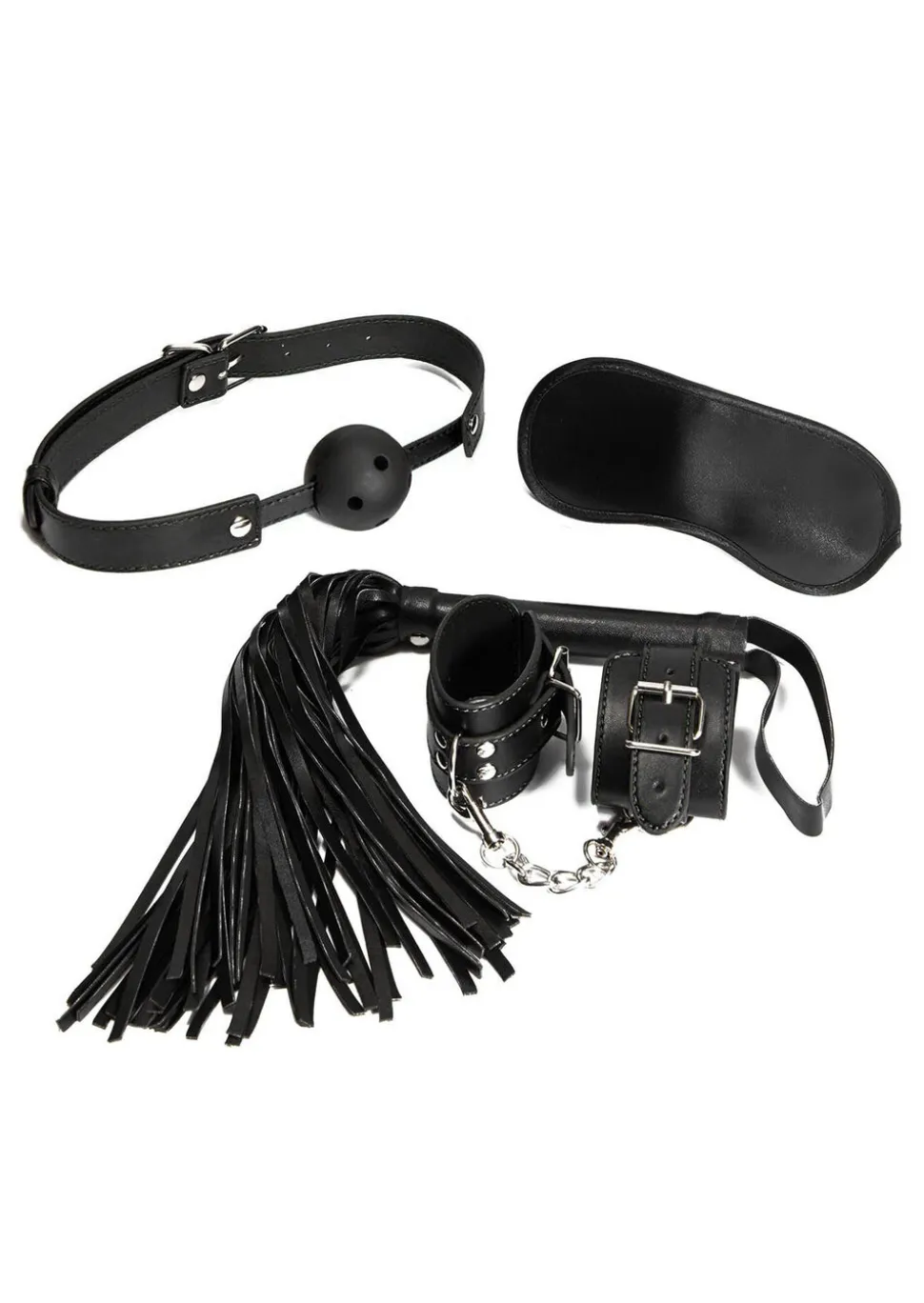 Couples Exploration Faux Leather 4 Piece Bondage Set