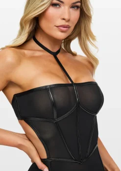 Dark Temptation Open Back Mini Erotic Dress - Black