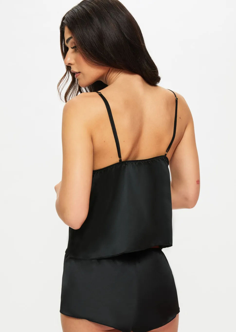 Delphine Satin Cami Top & Shorts Set - Black