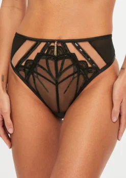 Desiring Decadence High Waisted Brazilian Knickers - Black