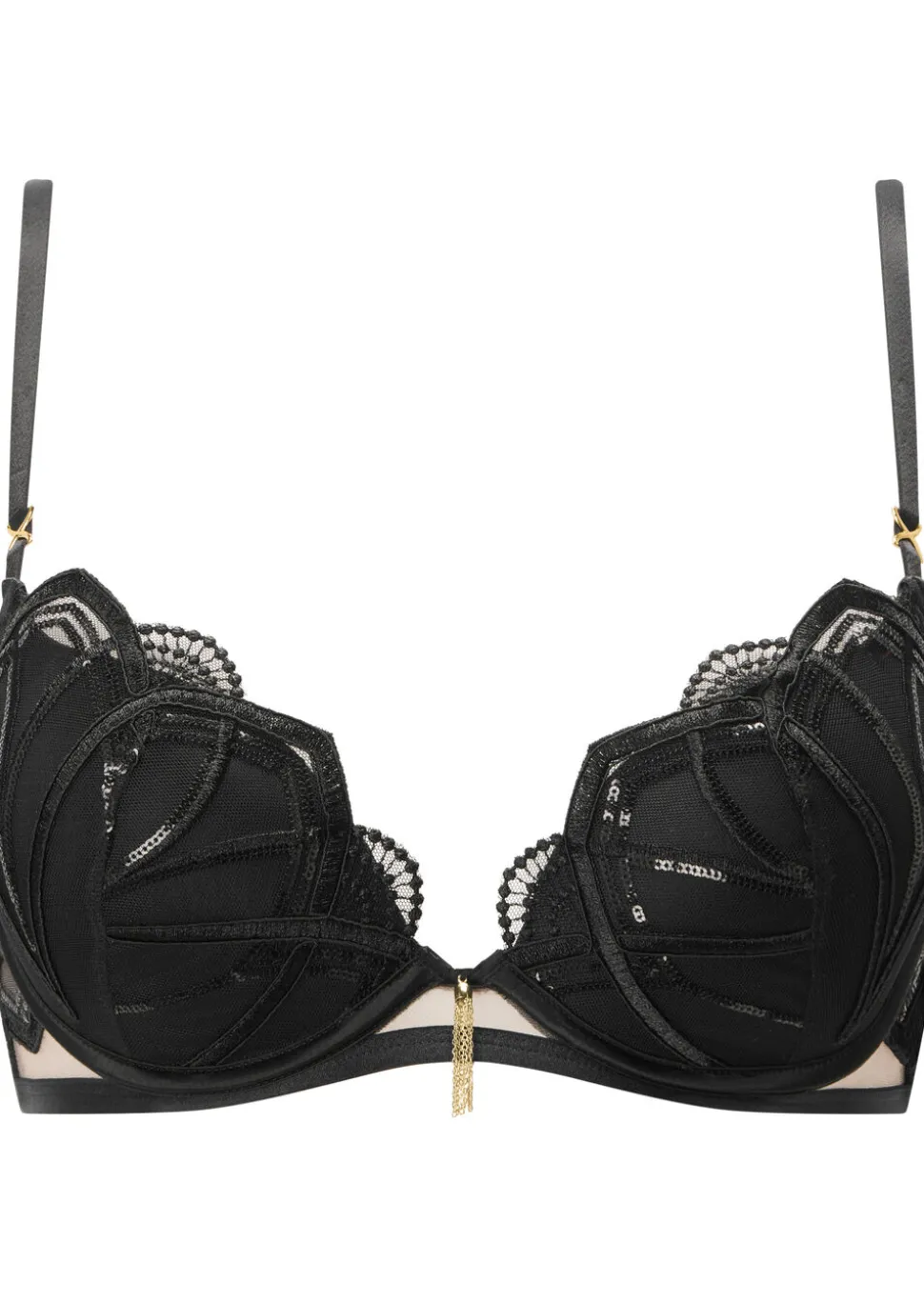 Desiring Decadence Padded Plunge Bra - Black