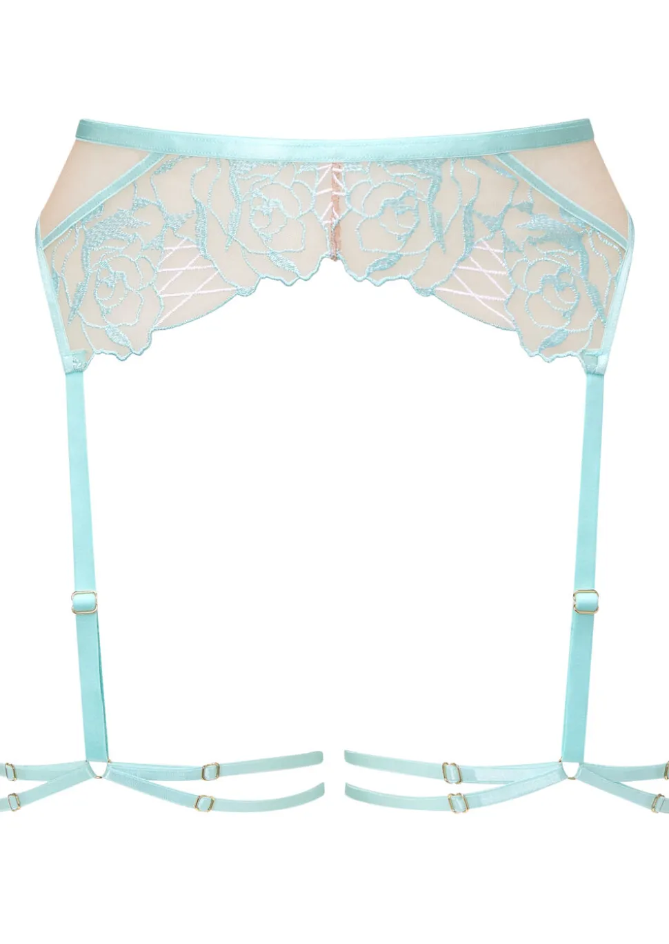 Devoted To You Suspender Belt - Aqua