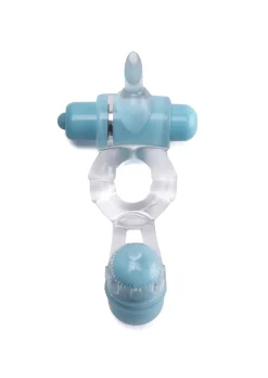 Double Vibrating Super Stretch Couples Cock Ring with Removable Bullet