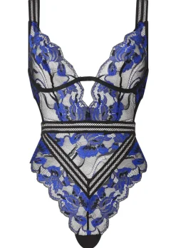 Embracing Lace Lingerie Body - Black/Blue