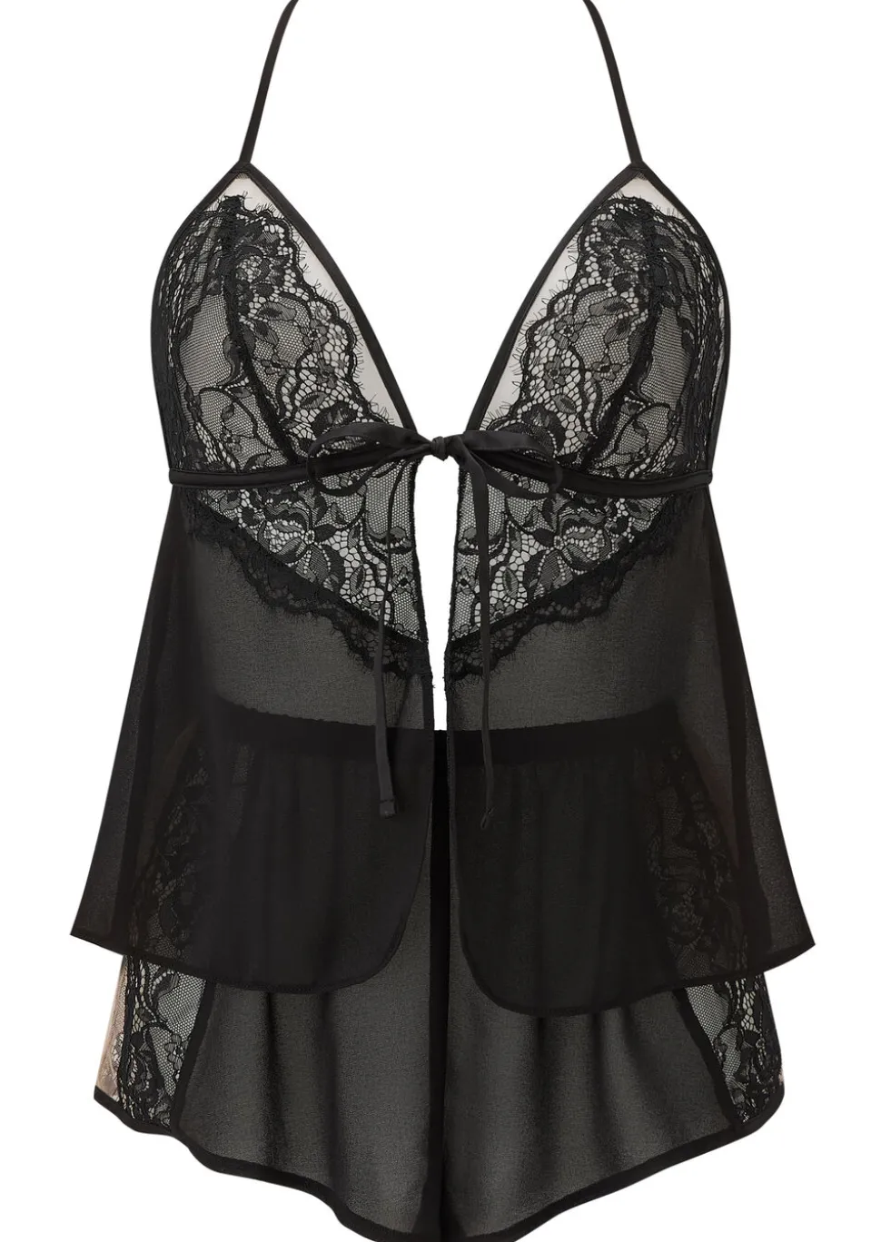 Enchanting Satin Cami Top & Shorts Set - Black