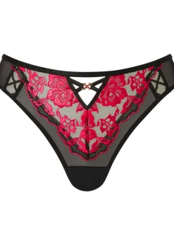 Endless Attraction Brazilian Knickers - Black/Red