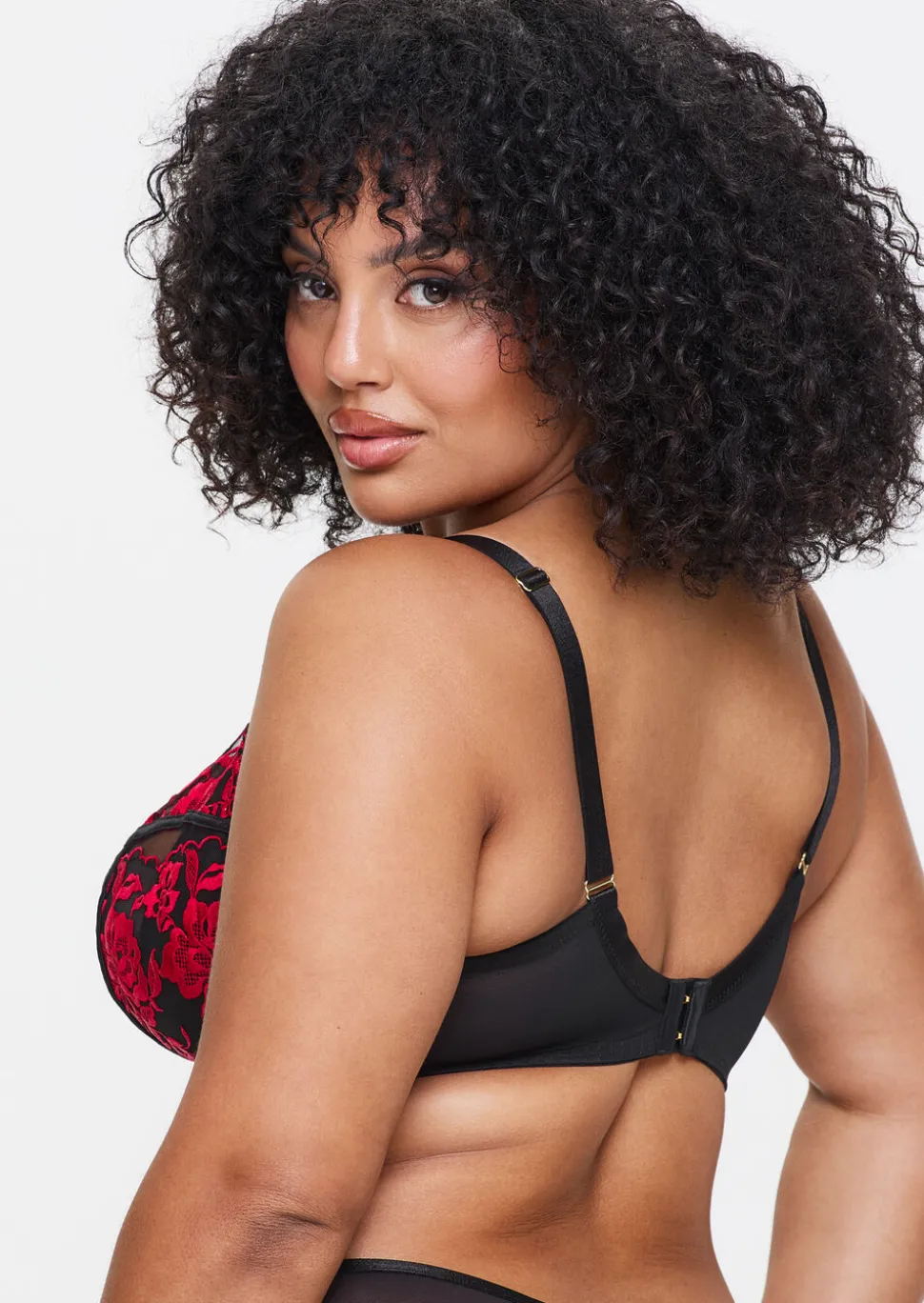 Endless Attraction Fuller Bust Non Padded Balcony Bra - Black/Red