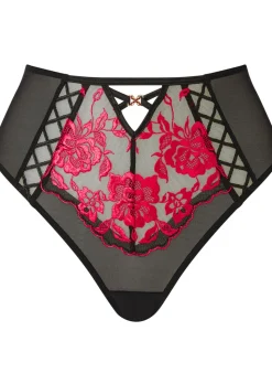 Endless Attraction High Waist Brazilian Knickers - Black/Red