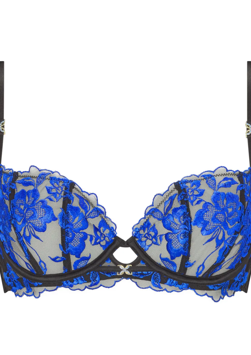 Endless Attraction Non Padded Plunge Bra - Black/Blue