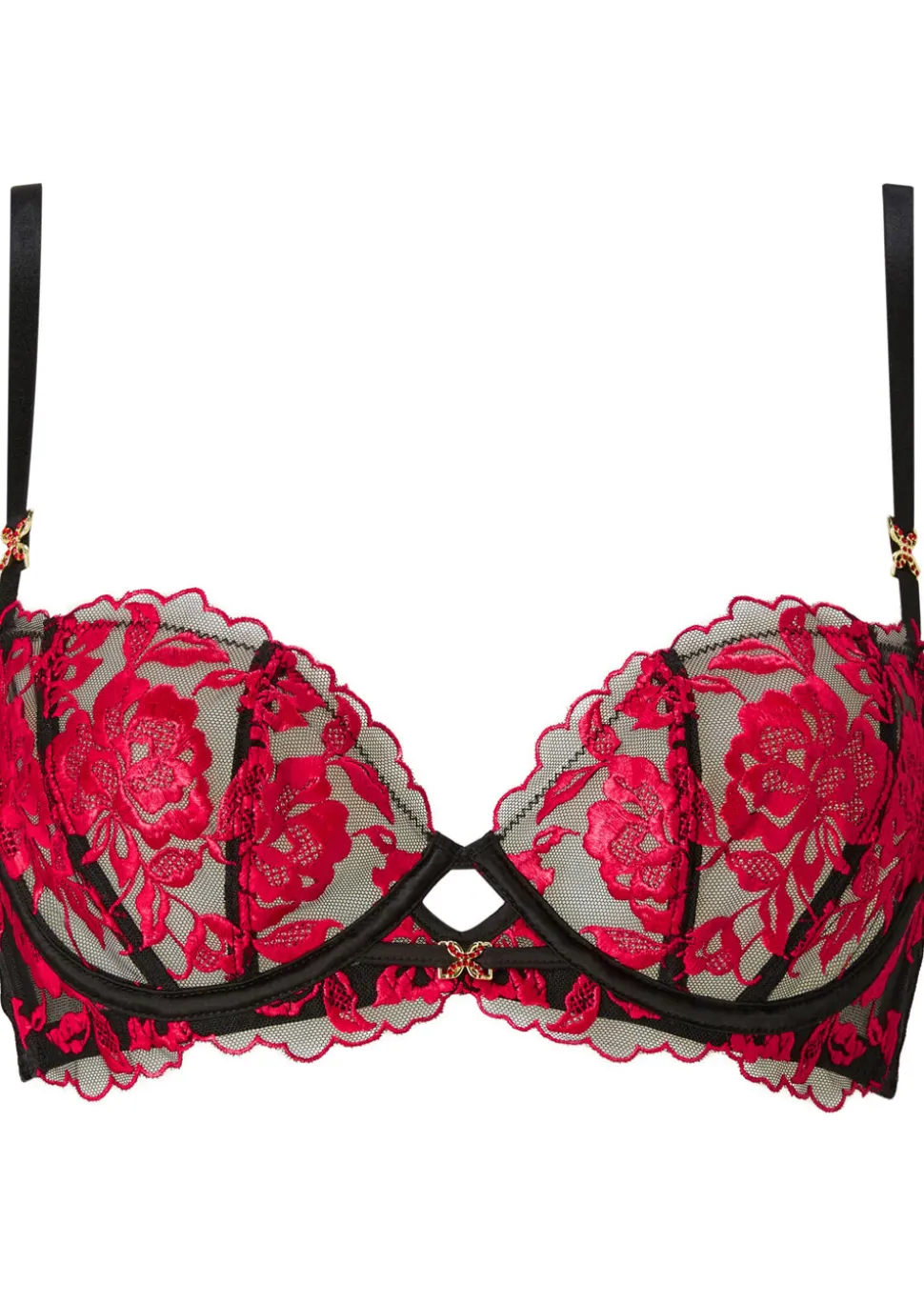 Endless Attraction Non Padded Plunge Bra - Black/Red