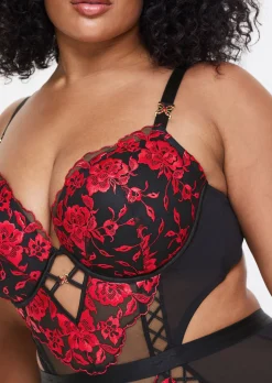 Endless Attraction Padded Lingerie Body - Black/Red