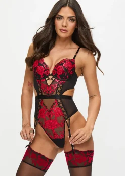 Endless Attraction Padded Lingerie Body - Black/Red