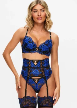 Endless Attraction Padded Plunge Bra - Black/Blue