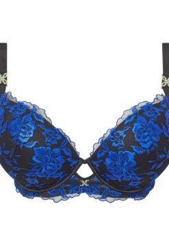 Endless Attraction Padded Plunge Bra - Black/Blue