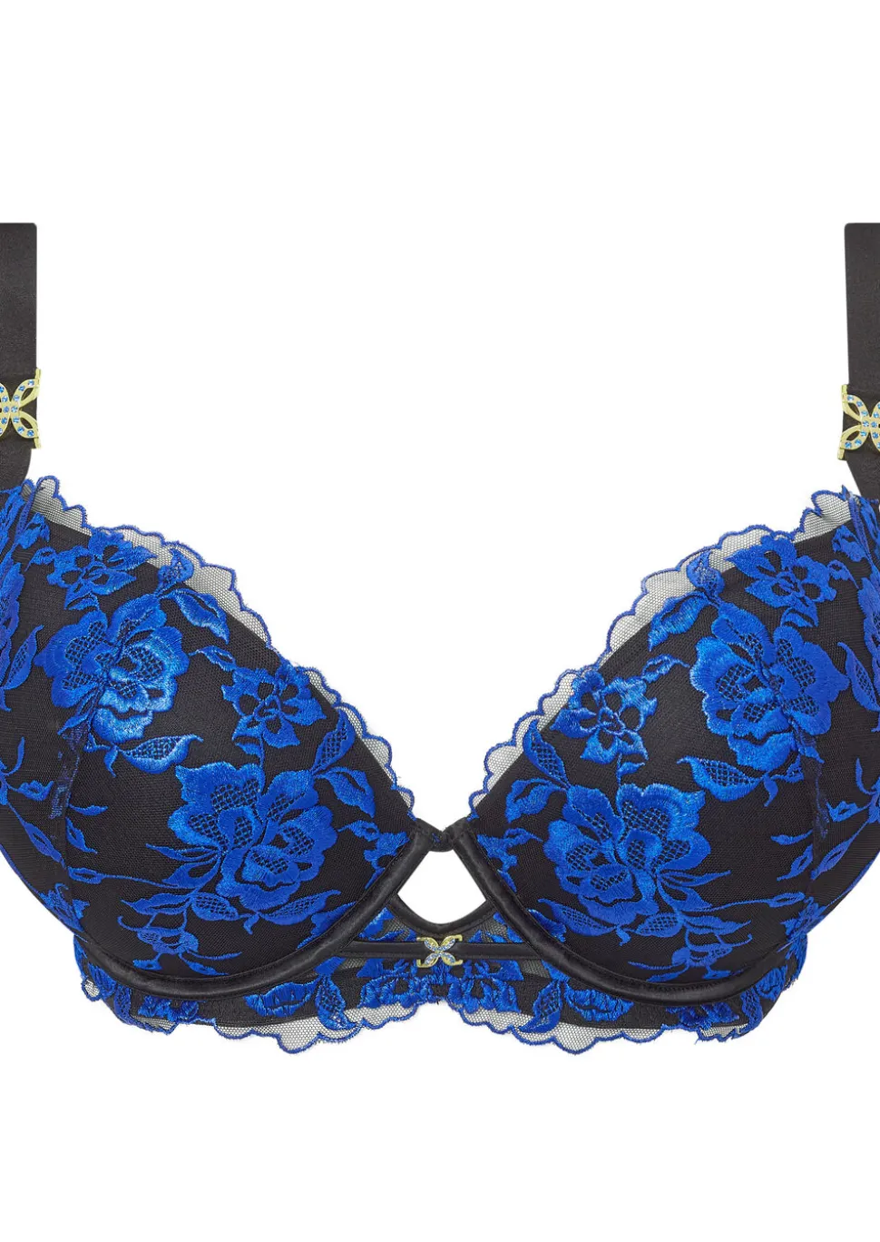 Endless Attraction Padded Plunge Bra - Black/Blue