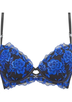 Endless Attraction Padded Plunge Bra - Black/Blue