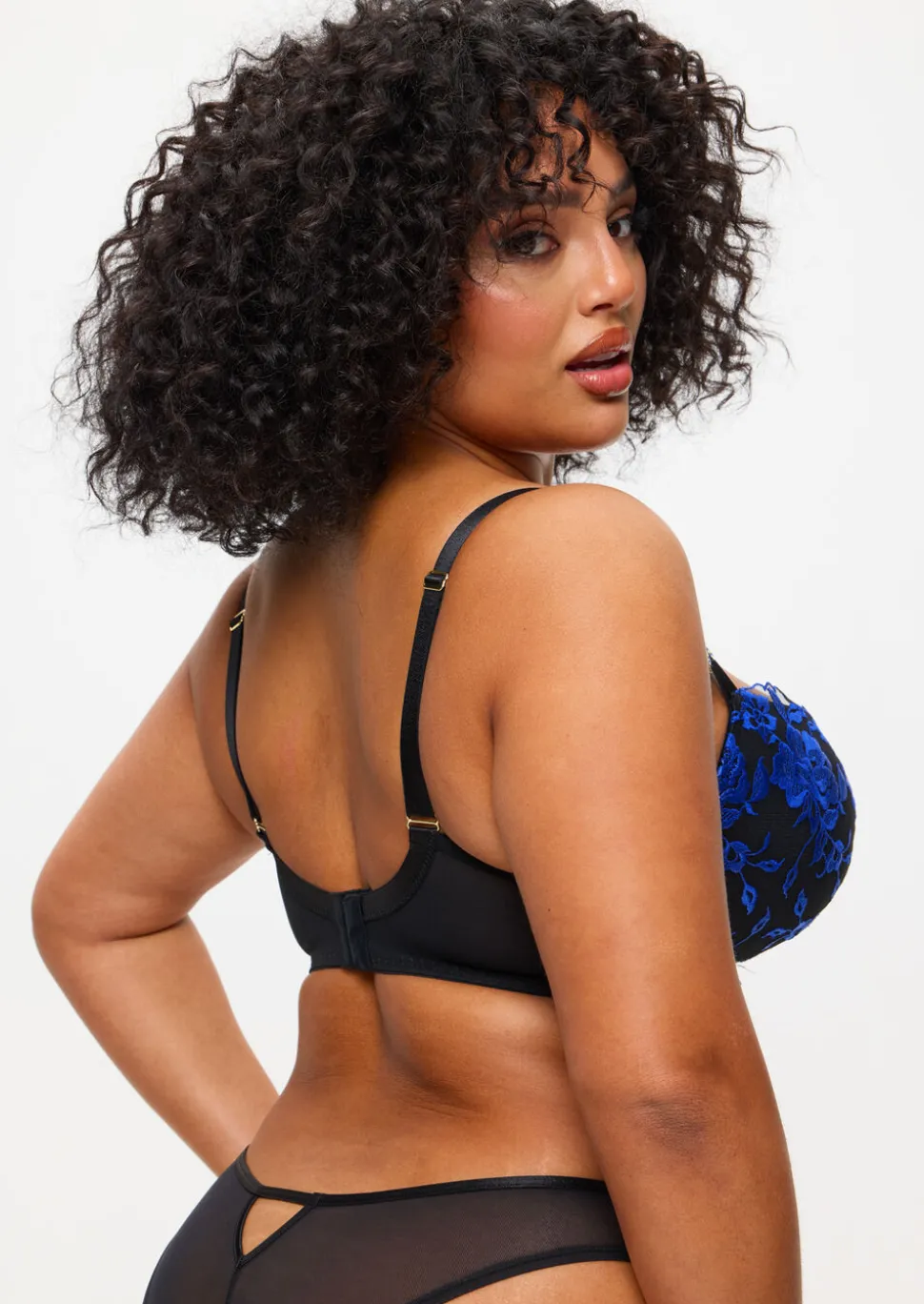 Endless Attraction Padded Plunge Bra - Black/Blue