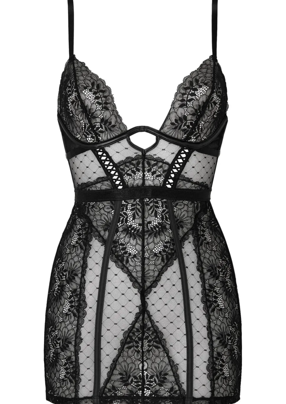 Entice Me Open Lace Up Back Erotic Dress - Black