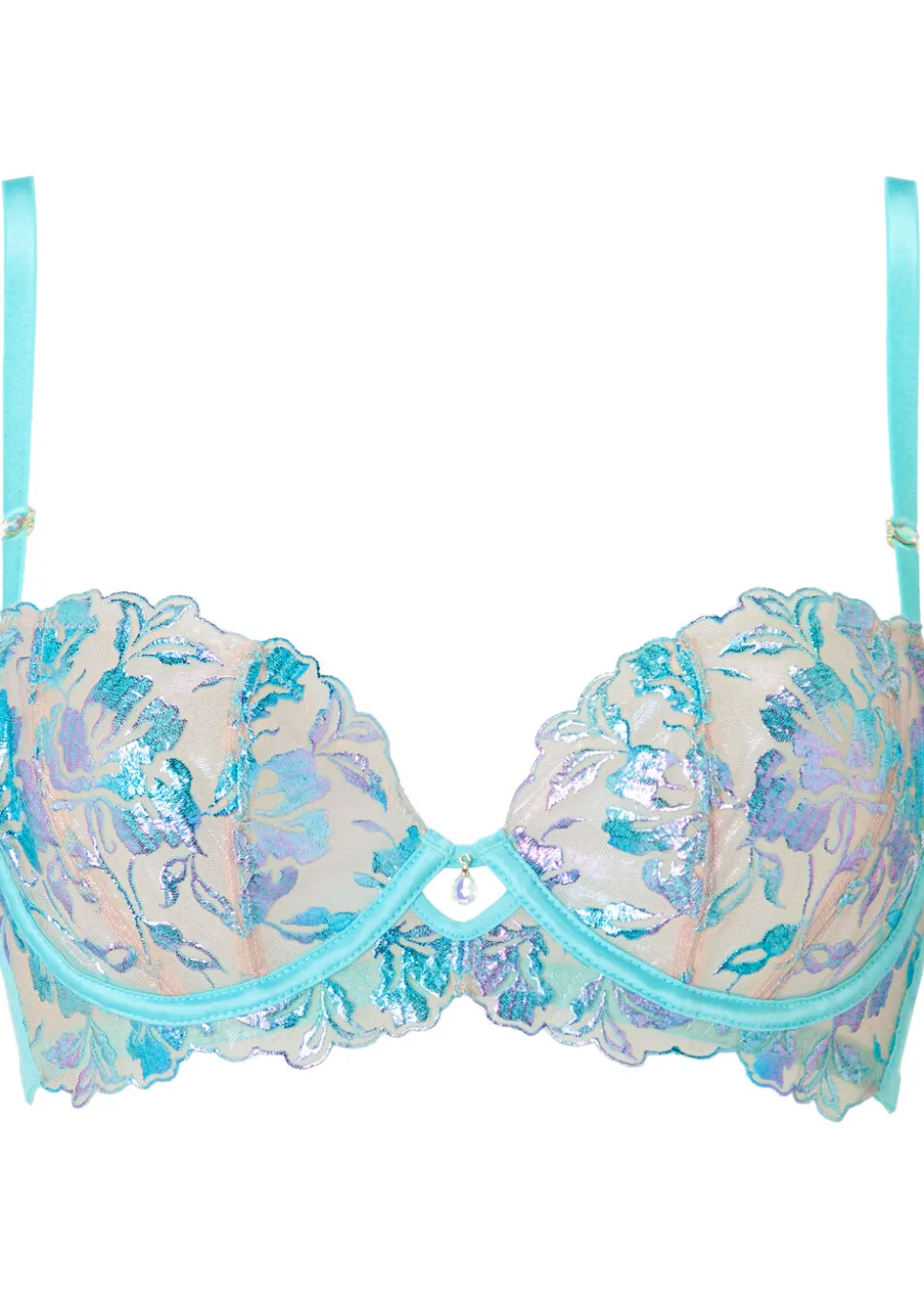 Euphoric Non Padded Balcony Bra - Aqua