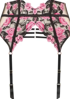 Everlasting Love Lace Waspie Suspender - Black/Pink