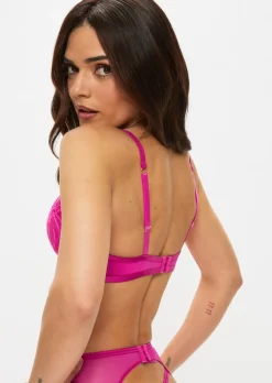 Floral Fling Padded Plunge Bra - Mid Pink