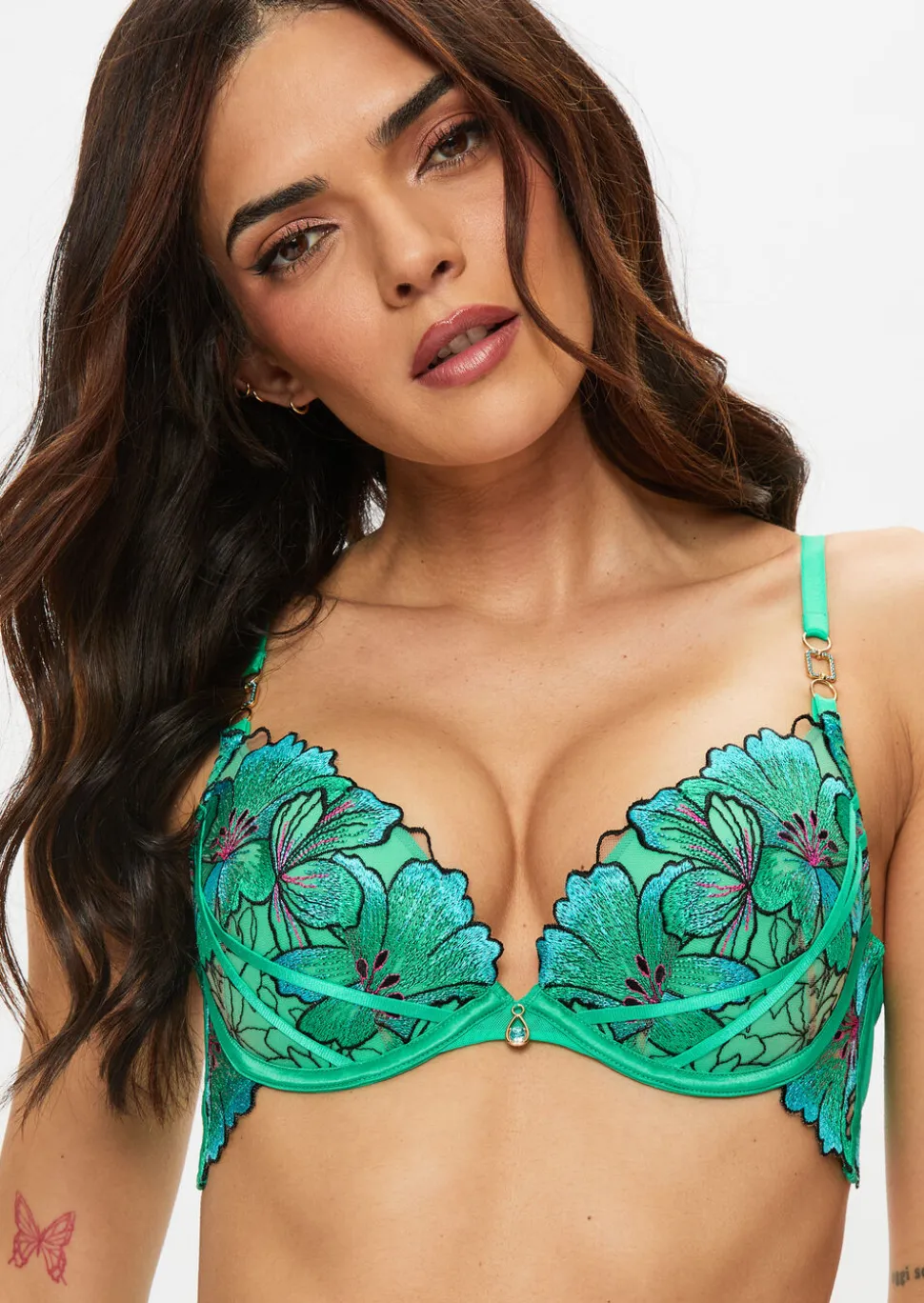 Fluorescence Padded Plunge Bra - Bright Green