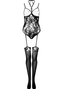 Forbidden Passion Lace Crotchless Bodystocking - Black