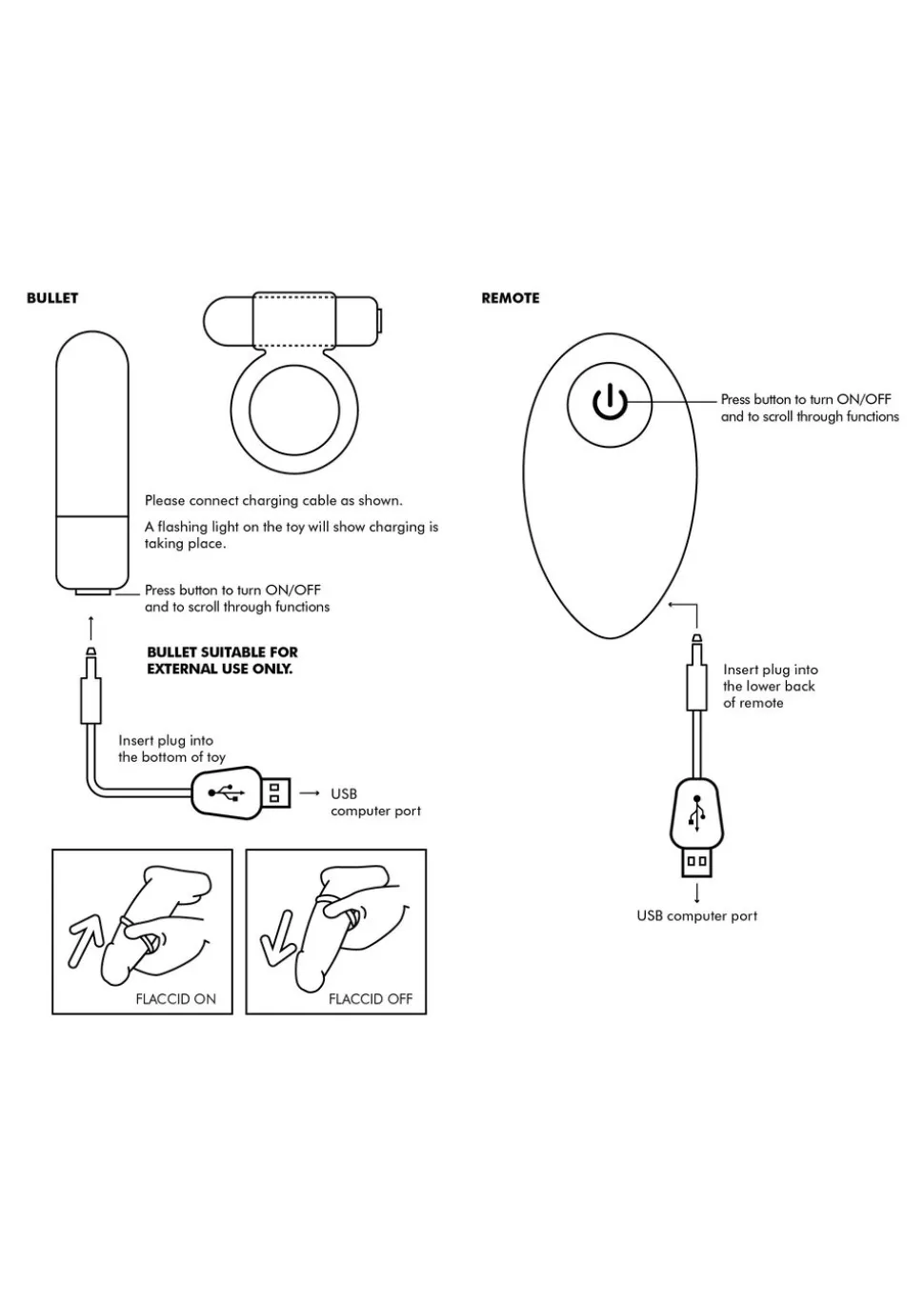 Fusion Remote Control Cock Ring with Removable Bullet Vibrator