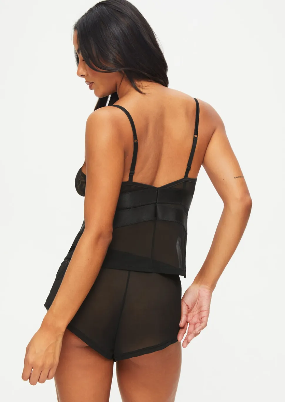 Gracious Lace Cami Top & Shorts Set - Black