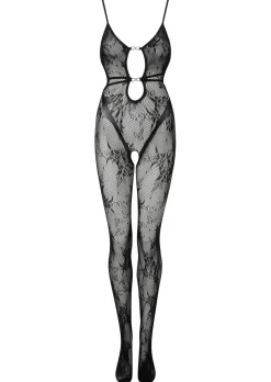 Heartbreaker Lace Crotchless Bodystocking - Black