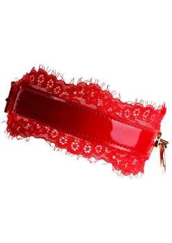 High Gloss PU & Lace Bondage Collar