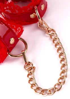 High Gloss PU & Lace Handcuffs