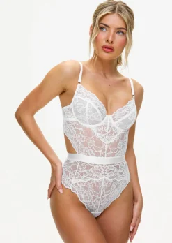 Hold Me Tight Lace Lingerie Body - White