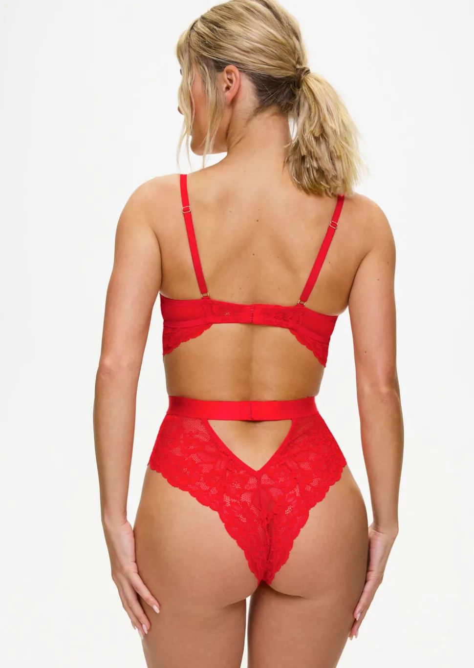 Hold Me Tight Lace Lingerie Body - Red