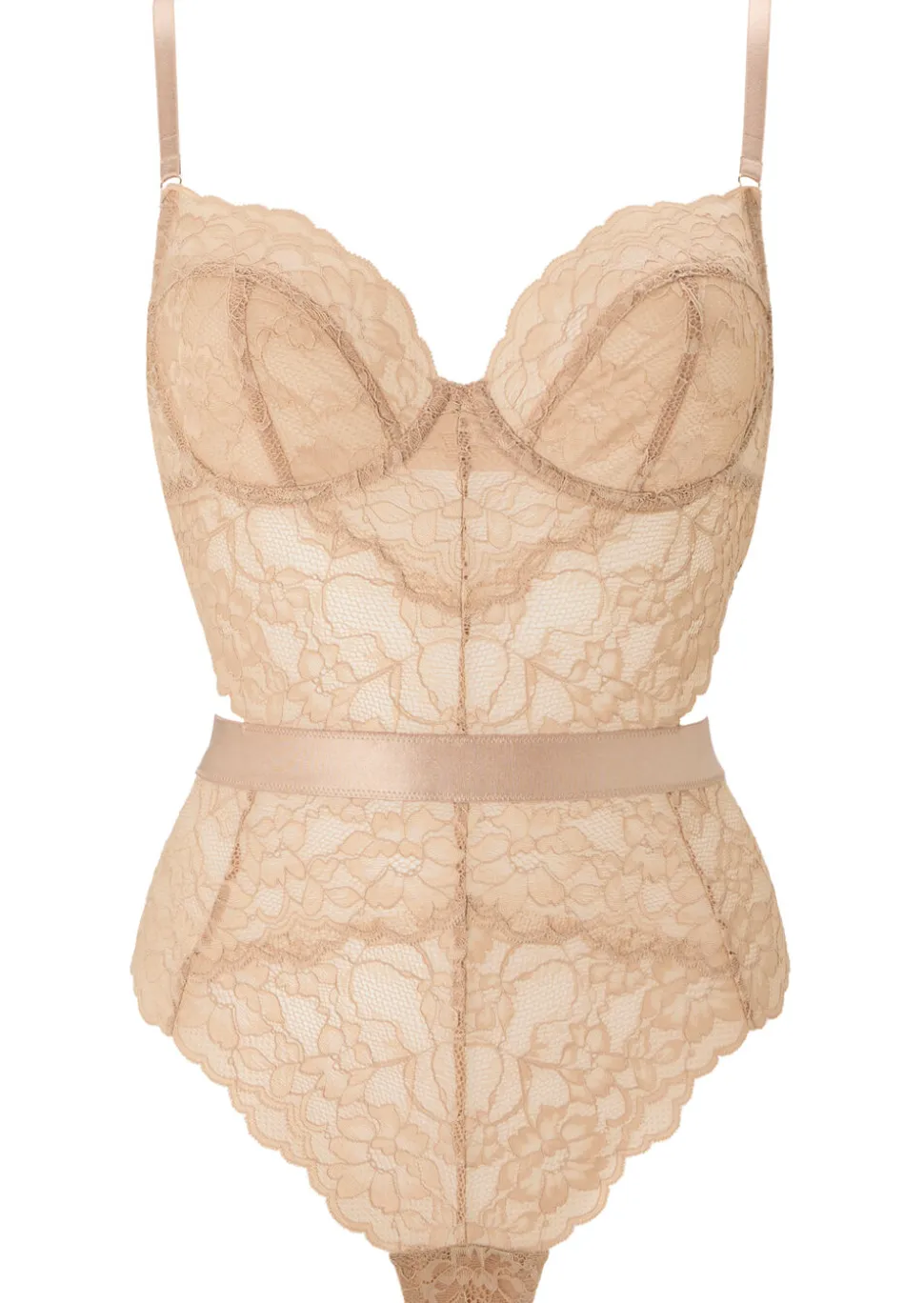 Hold Me Tight Lace Lingerie Body - Nude 01