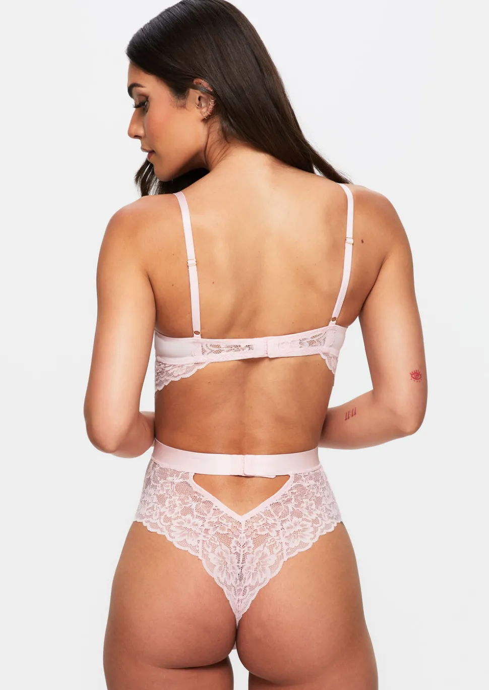 Hold Me Tight Lace Lingerie Body - Pale Pink